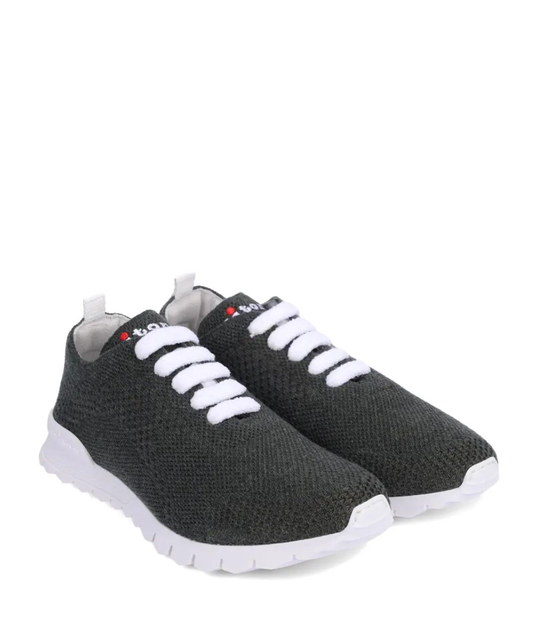 KITON Зеленые текстильные кеды, фото 2