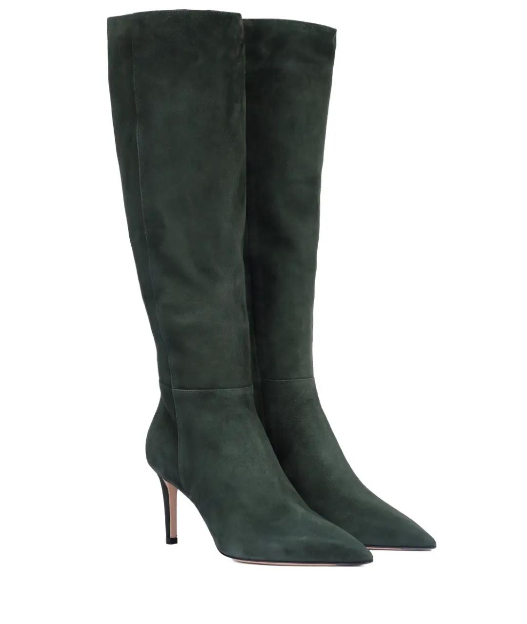 KITON Зеленые замшевые сапоги, фото 2