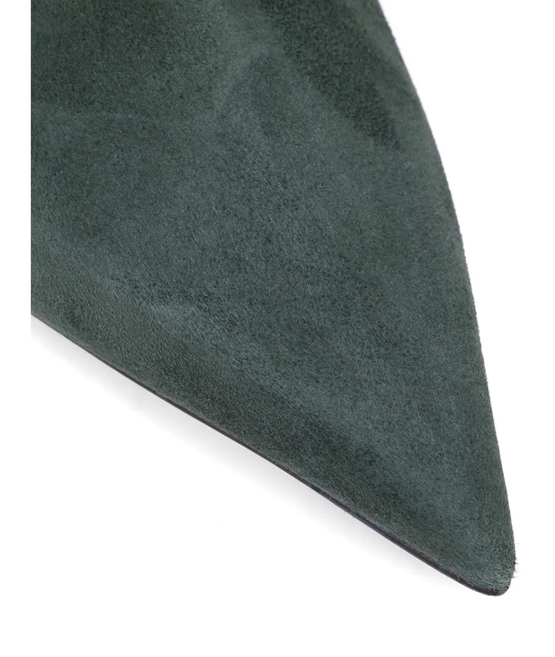 KITON Зеленые замшевые сапоги, фото 5