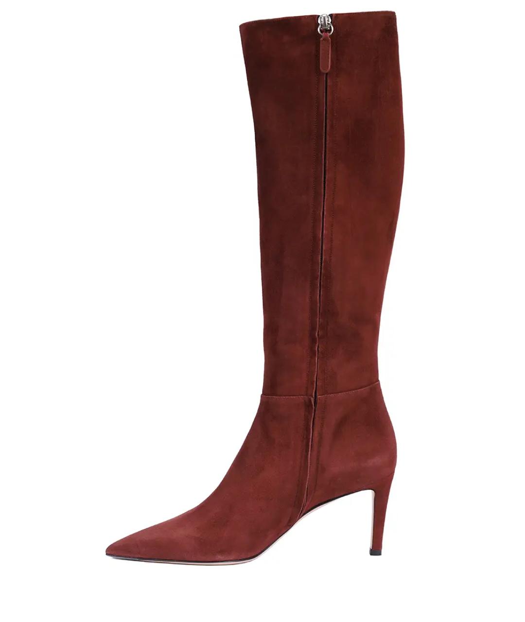 KITON Бордовые замшевые сапоги, фото 3