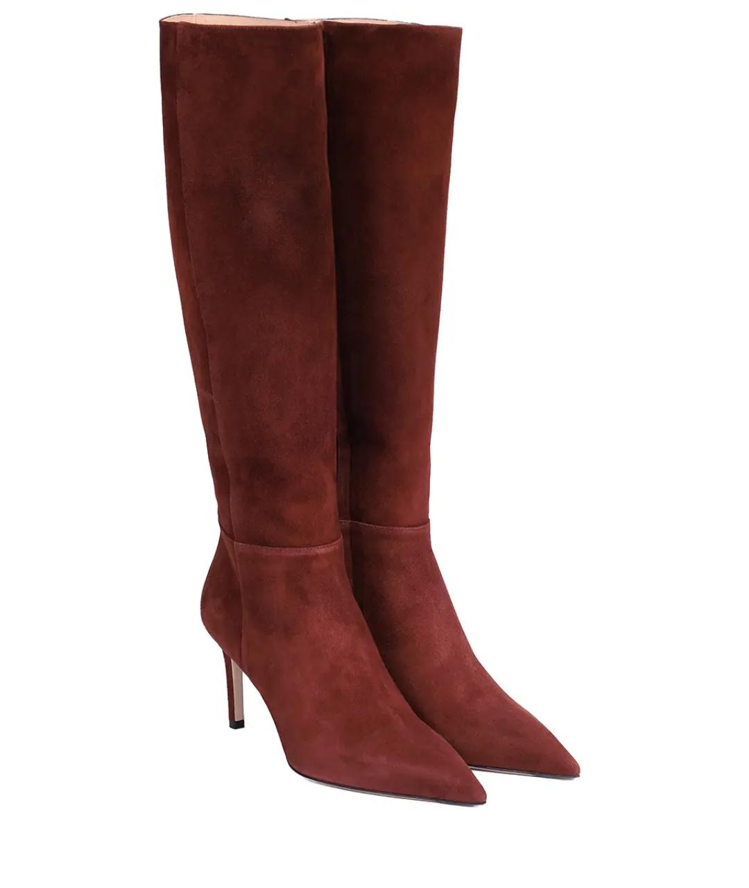 KITON Бордовые замшевые сапоги, фото 2