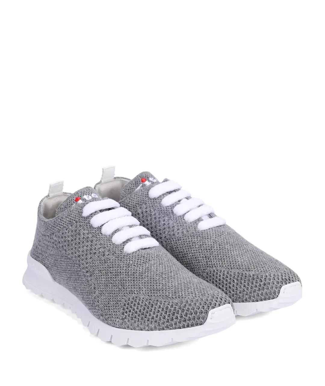 KITON Серые текстильные кеды, фото 2