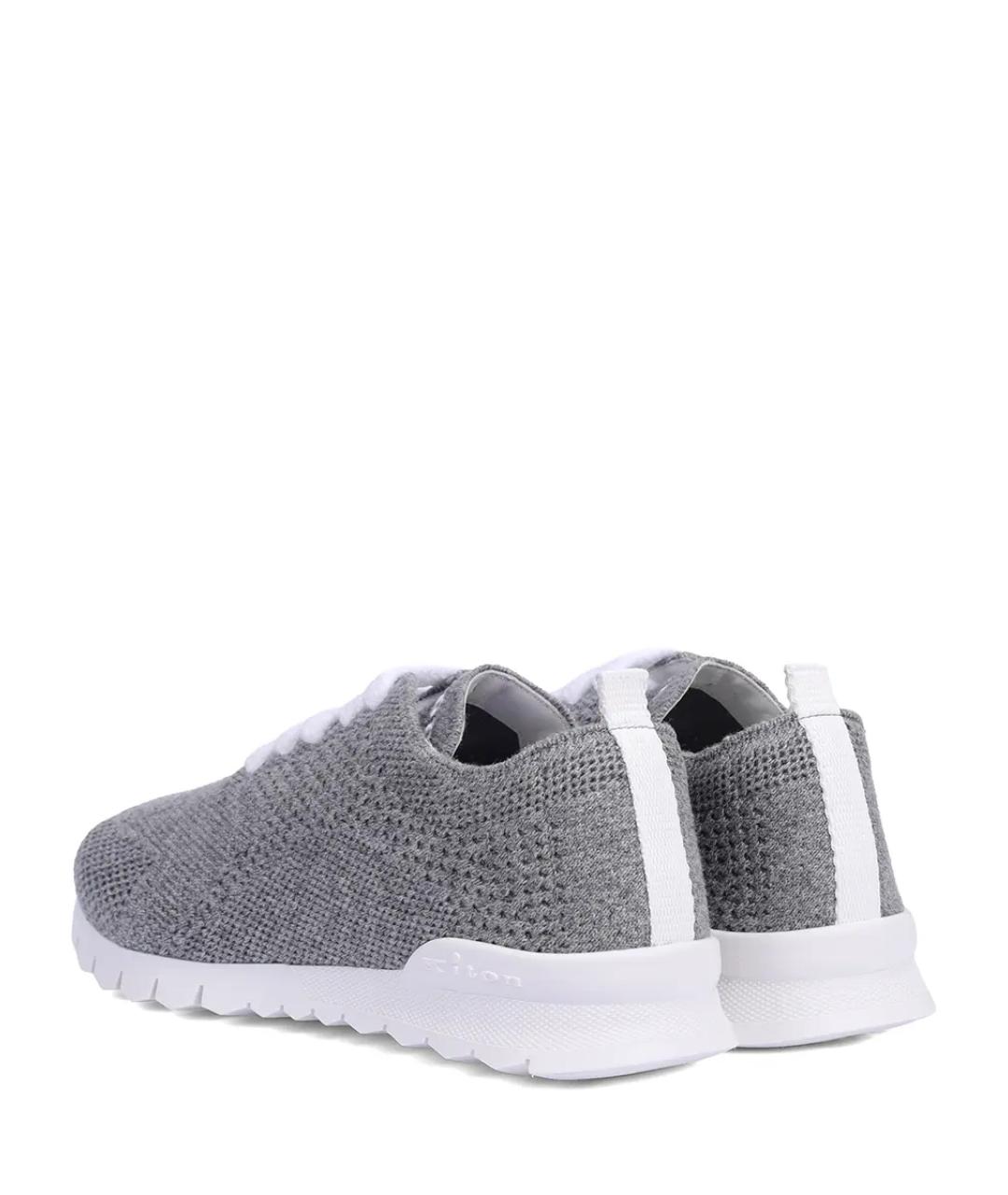 KITON Серые текстильные кеды, фото 4