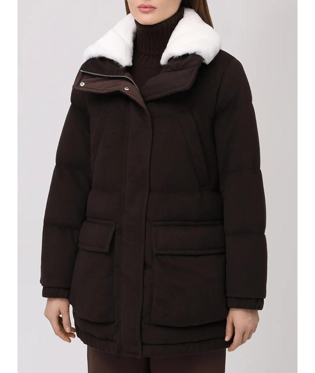 KITON Коричневый кашемировый пуховик, фото 4