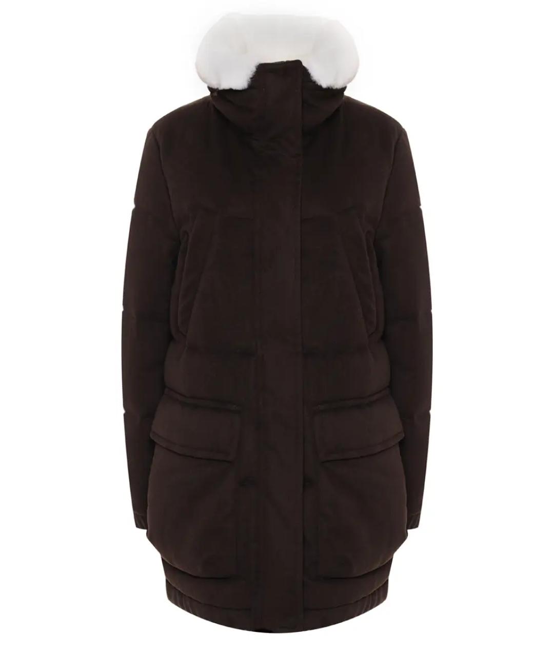 KITON Коричневый кашемировый пуховик, фото 1