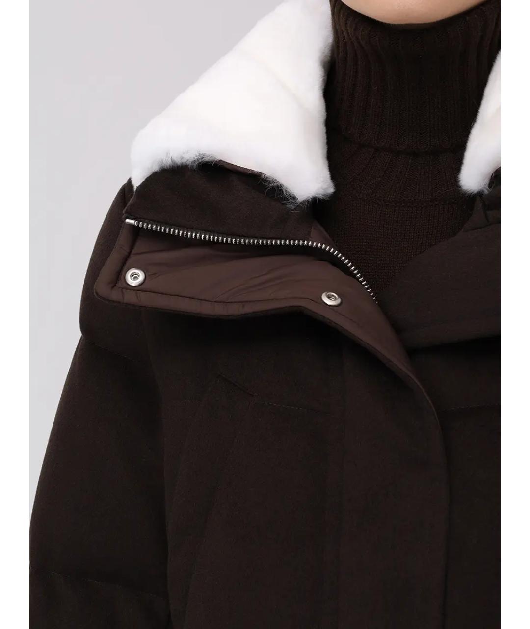 KITON Коричневый кашемировый пуховик, фото 5