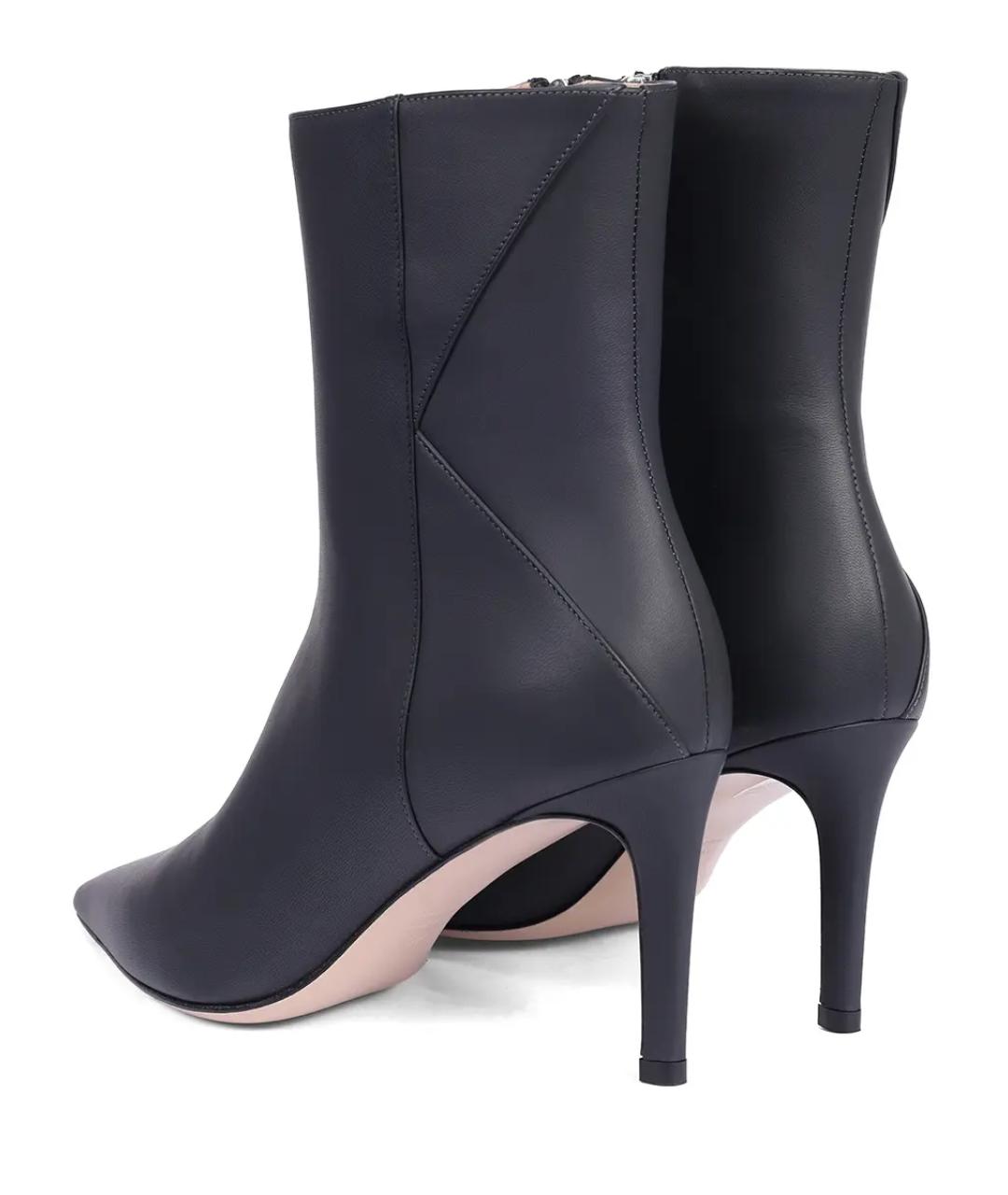 KITON Серые кожаные ботильоны, фото 4