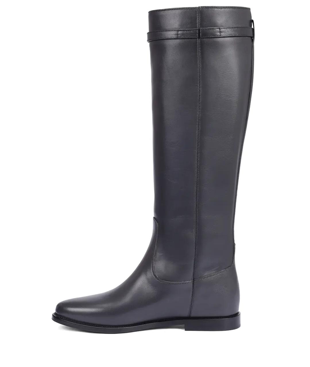 KITON Серые кожаные сапоги, фото 3