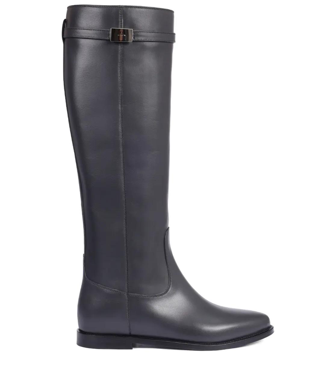 KITON Серые кожаные сапоги, фото 1