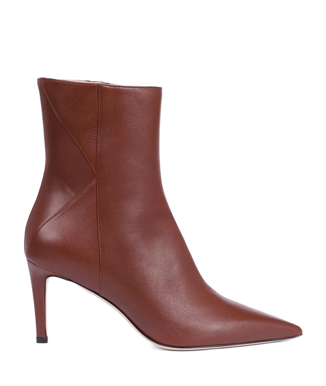 KITON Коричневые кожаные ботильоны, фото 1