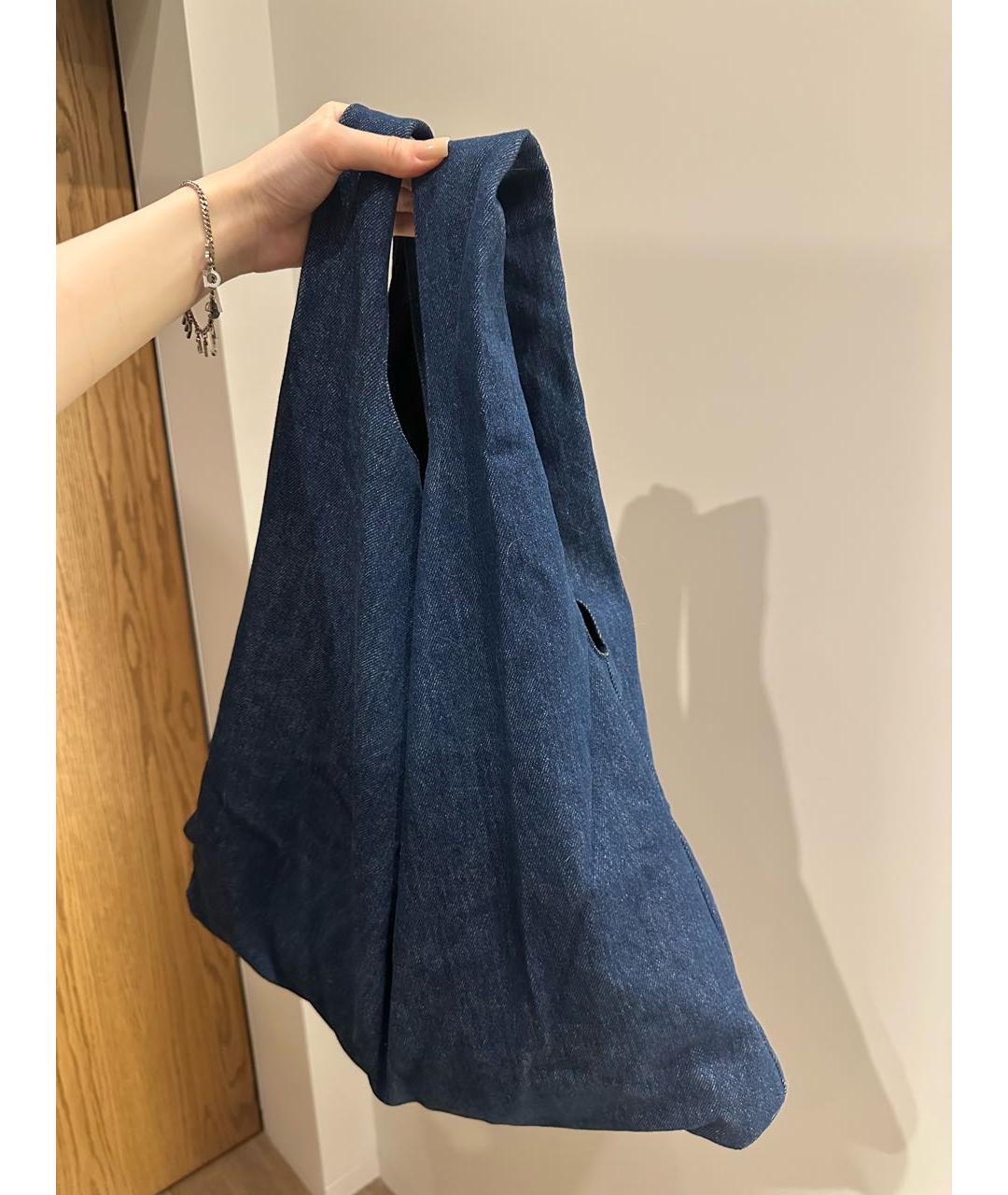 MAISON MARGIELA Темно-синяя тканевая сумка через плечо, фото 2