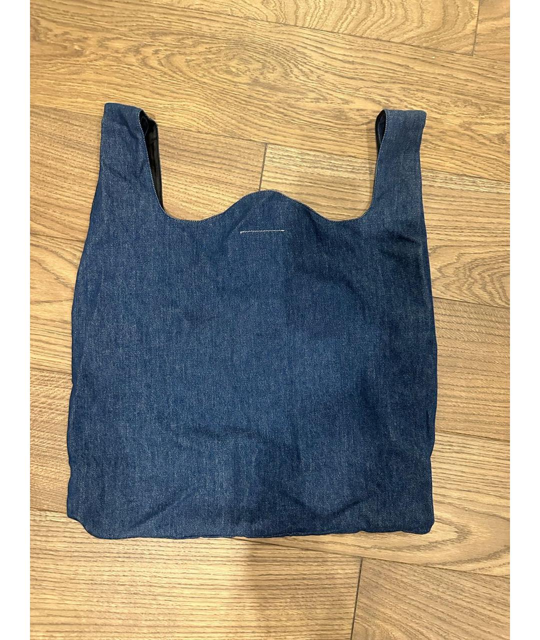 MAISON MARGIELA Темно-синяя тканевая сумка через плечо, фото 3