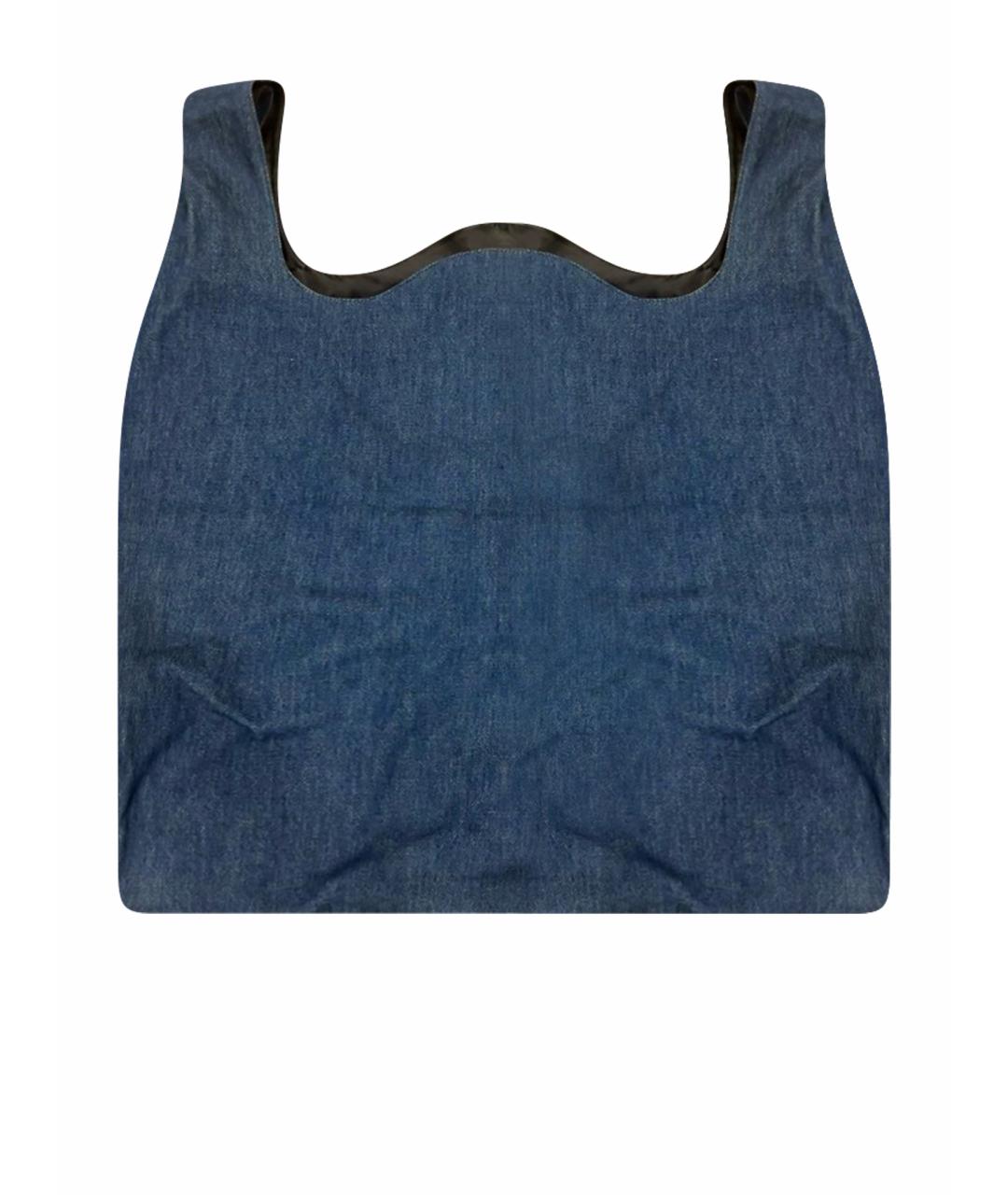 MAISON MARGIELA Темно-синяя тканевая сумка через плечо, фото 1