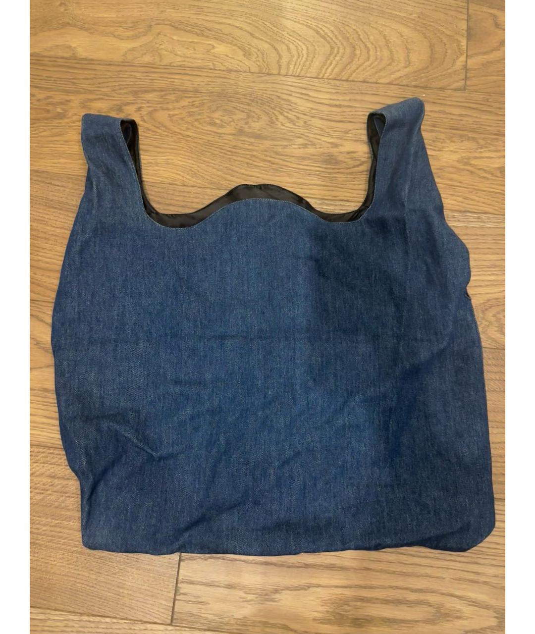 MAISON MARGIELA Темно-синяя тканевая сумка через плечо, фото 6