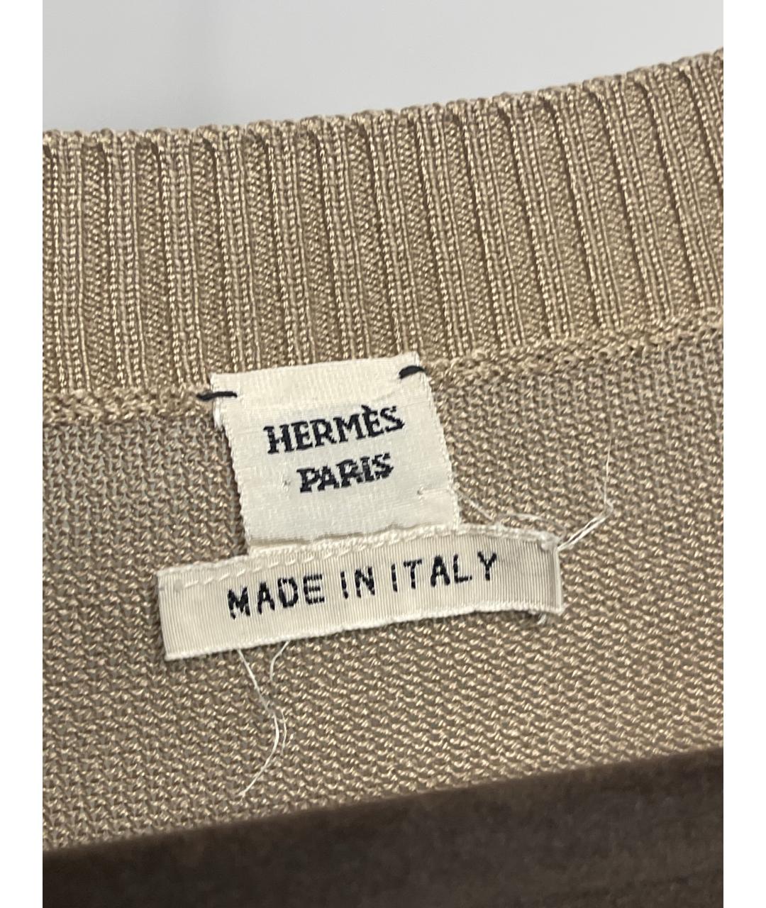 HERMES Бежевый шелковый джемпер / свитер, фото 4