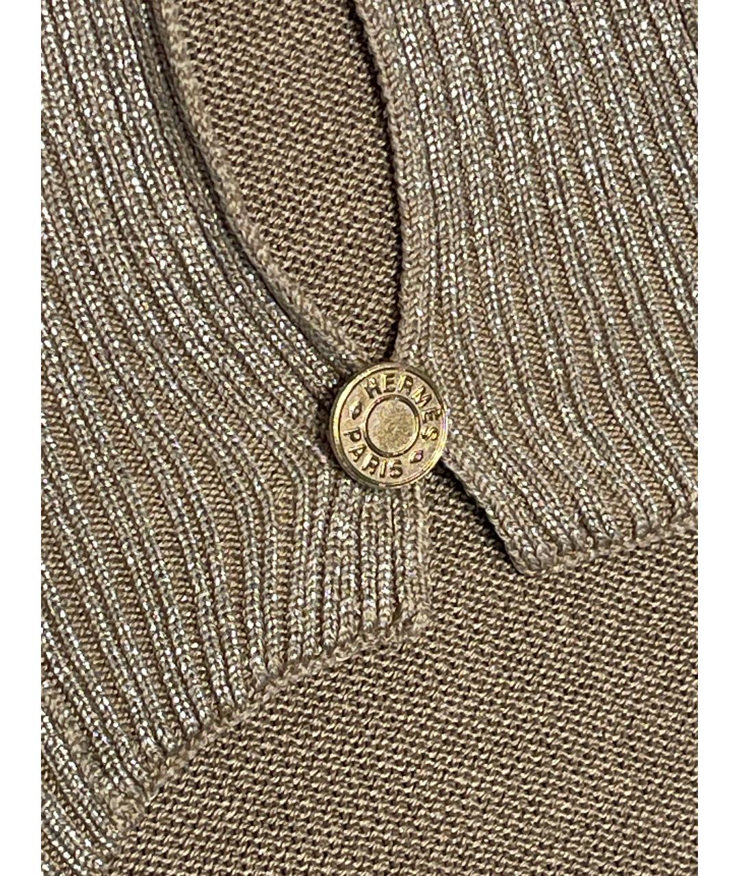 HERMES Бежевый шелковый джемпер / свитер, фото 7