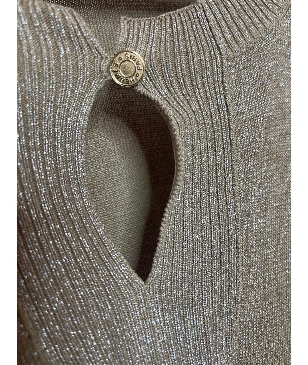 HERMES Бежевый шелковый джемпер / свитер, фото 6