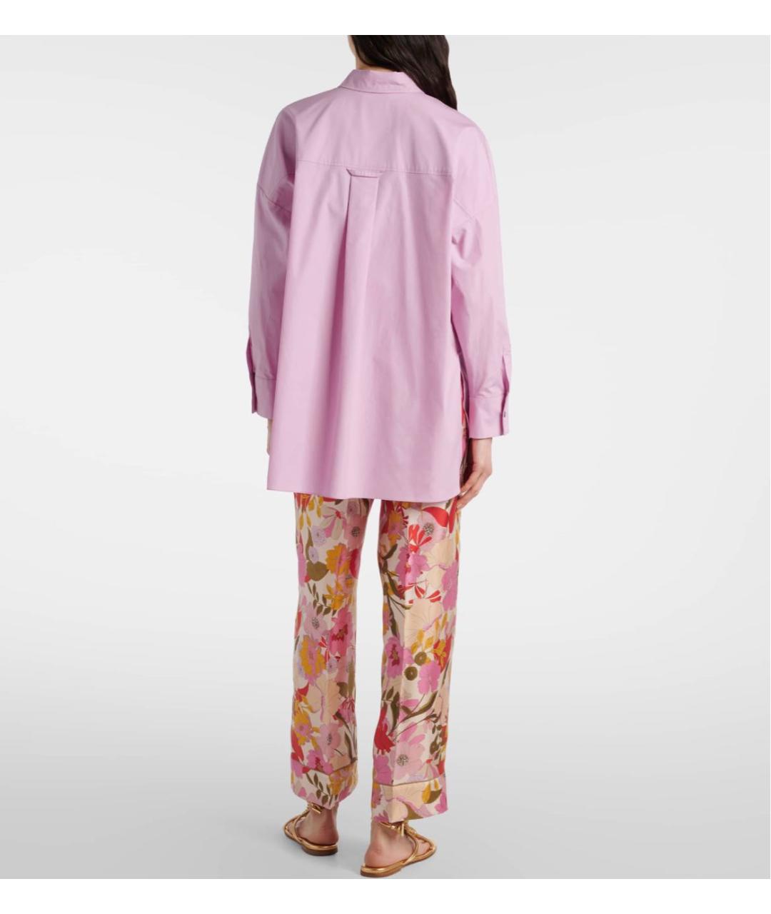 'S MAX MARA Розовая хлопковая рубашка, фото 3