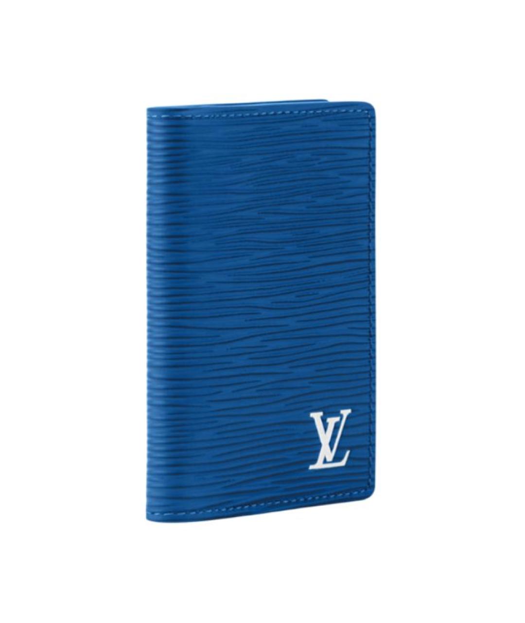 LOUIS VUITTON Синий кожаный кошелек, фото 2