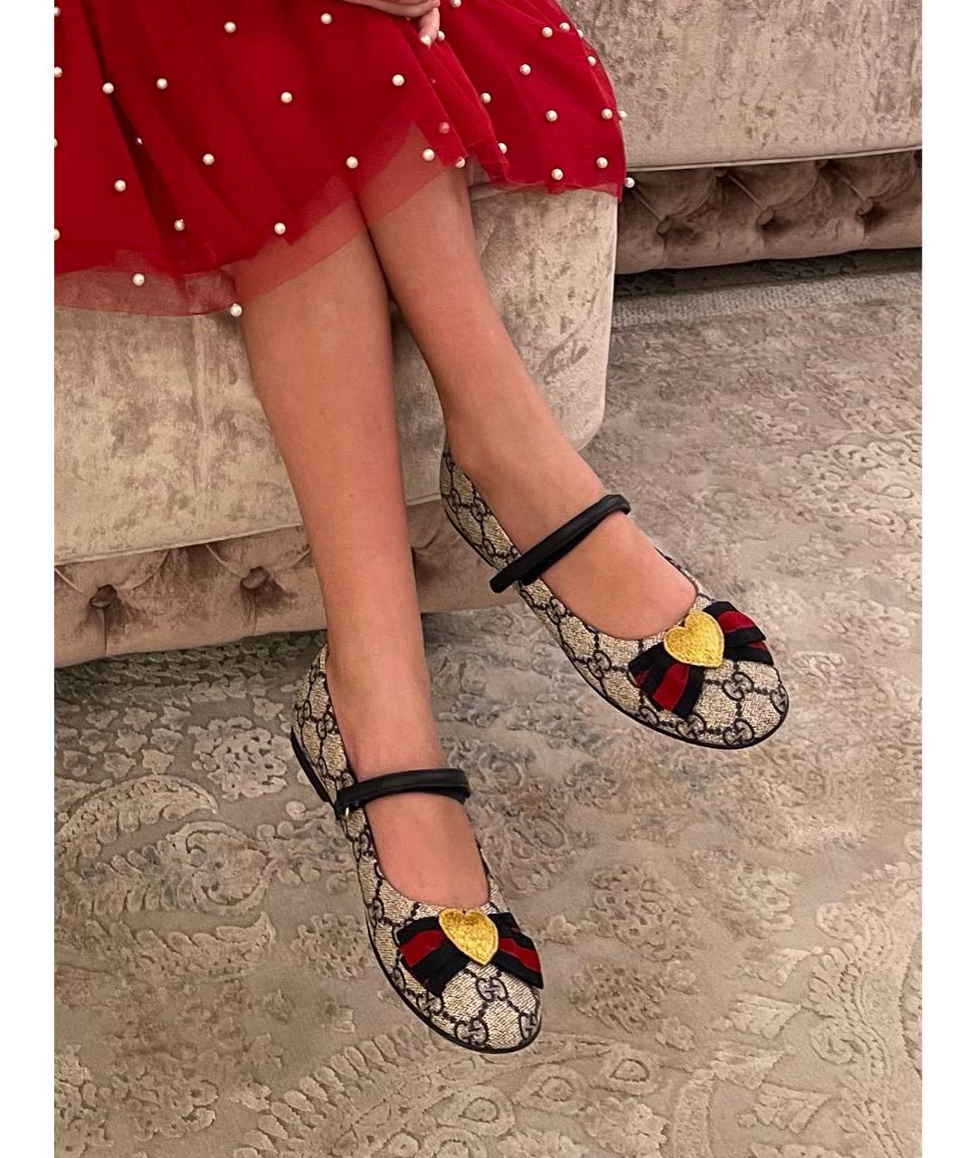 GUCCI KIDS Бежевые балетки, фото 4