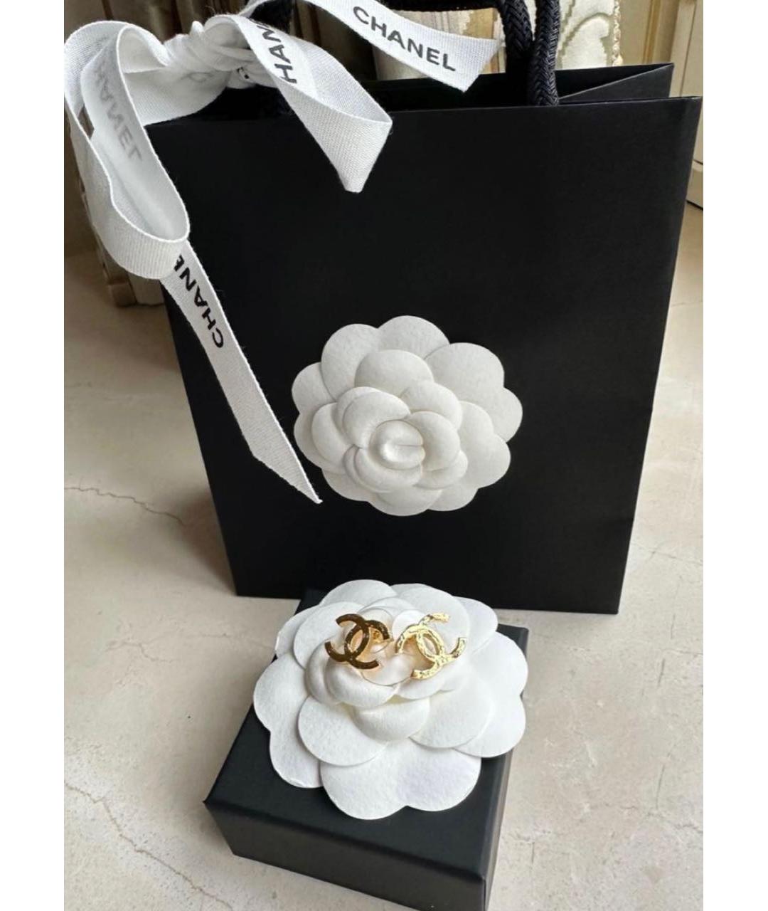 CHANEL Золотые латунные серьги, фото 4