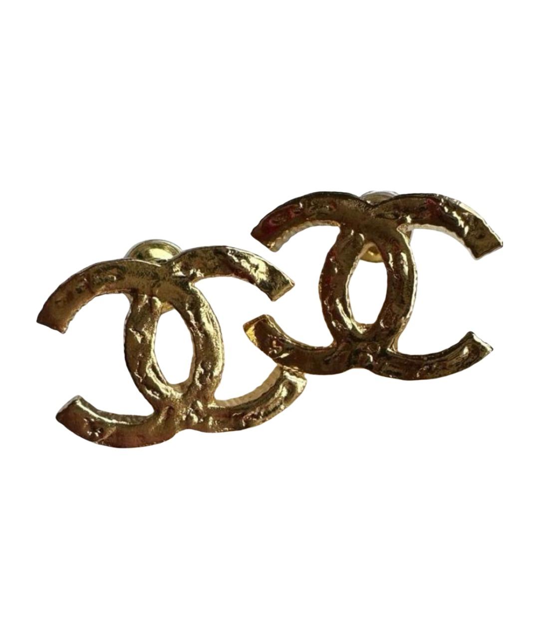 CHANEL Золотые латунные серьги, фото 1