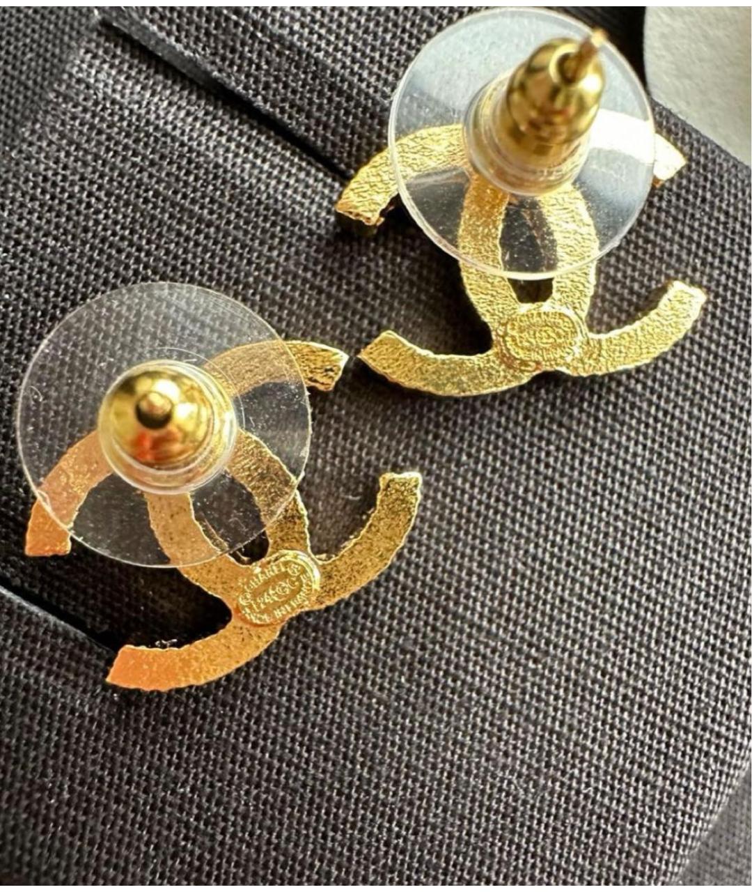 CHANEL Золотые латунные серьги, фото 3
