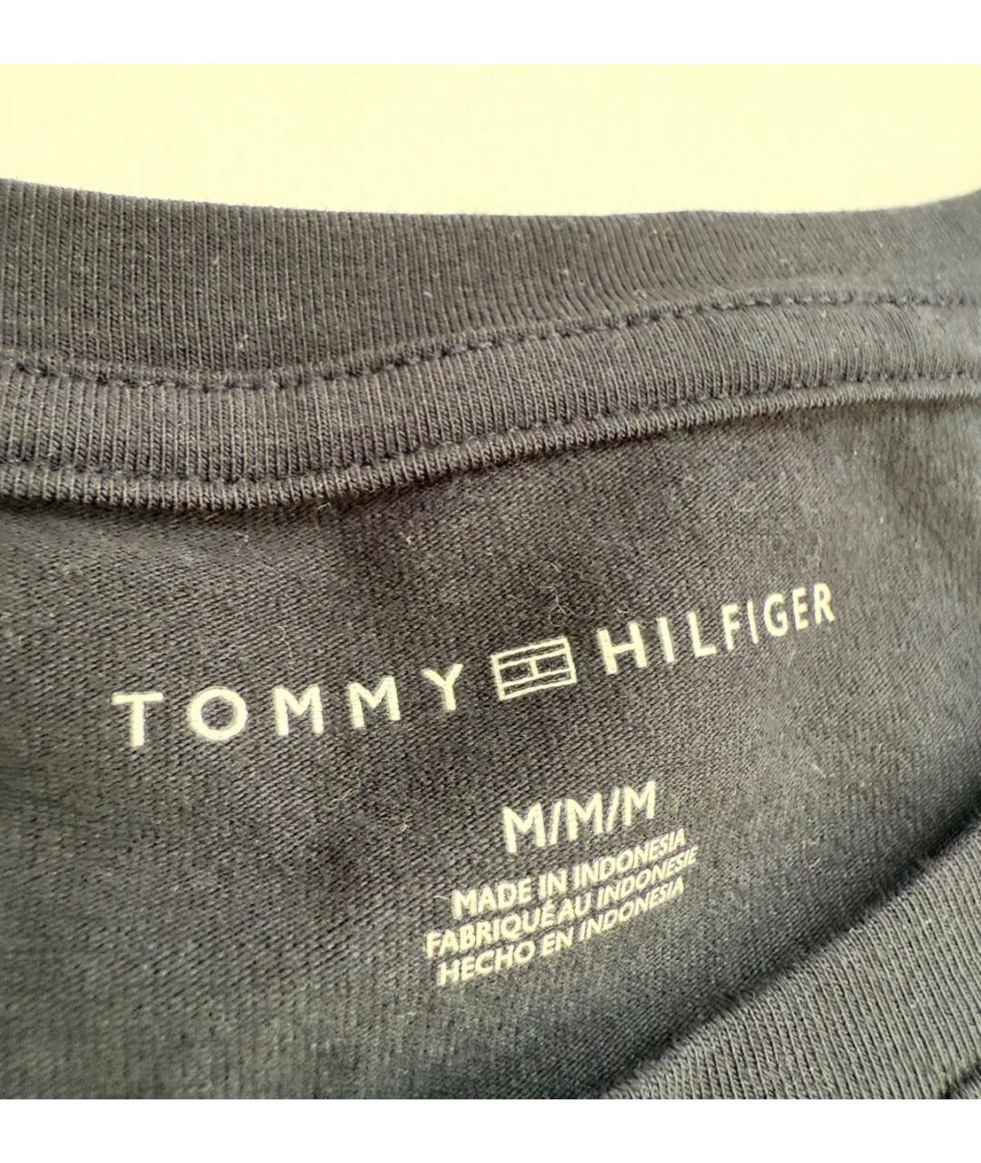 TOMMY HILFIGER Темно-синее хлопко-эластановое повседневное платье, фото 3