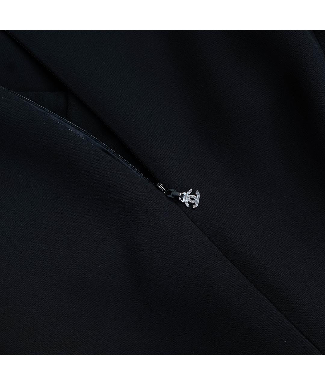 CHANEL Черное шелковое повседневное платье, фото 5