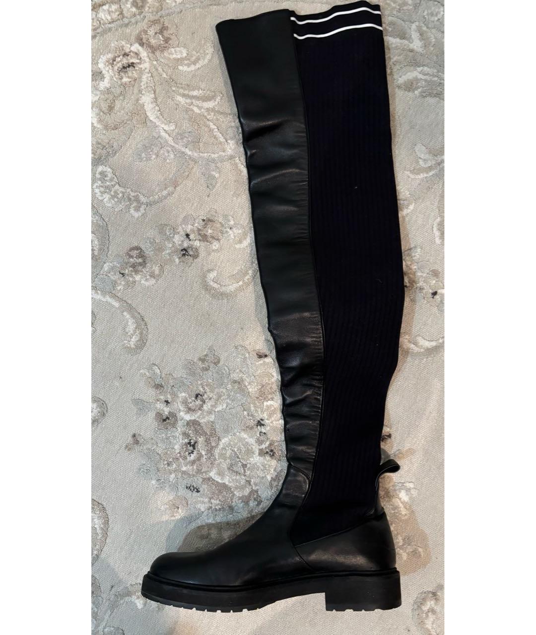 FENDI Черные кожаные ботфорты, фото 2
