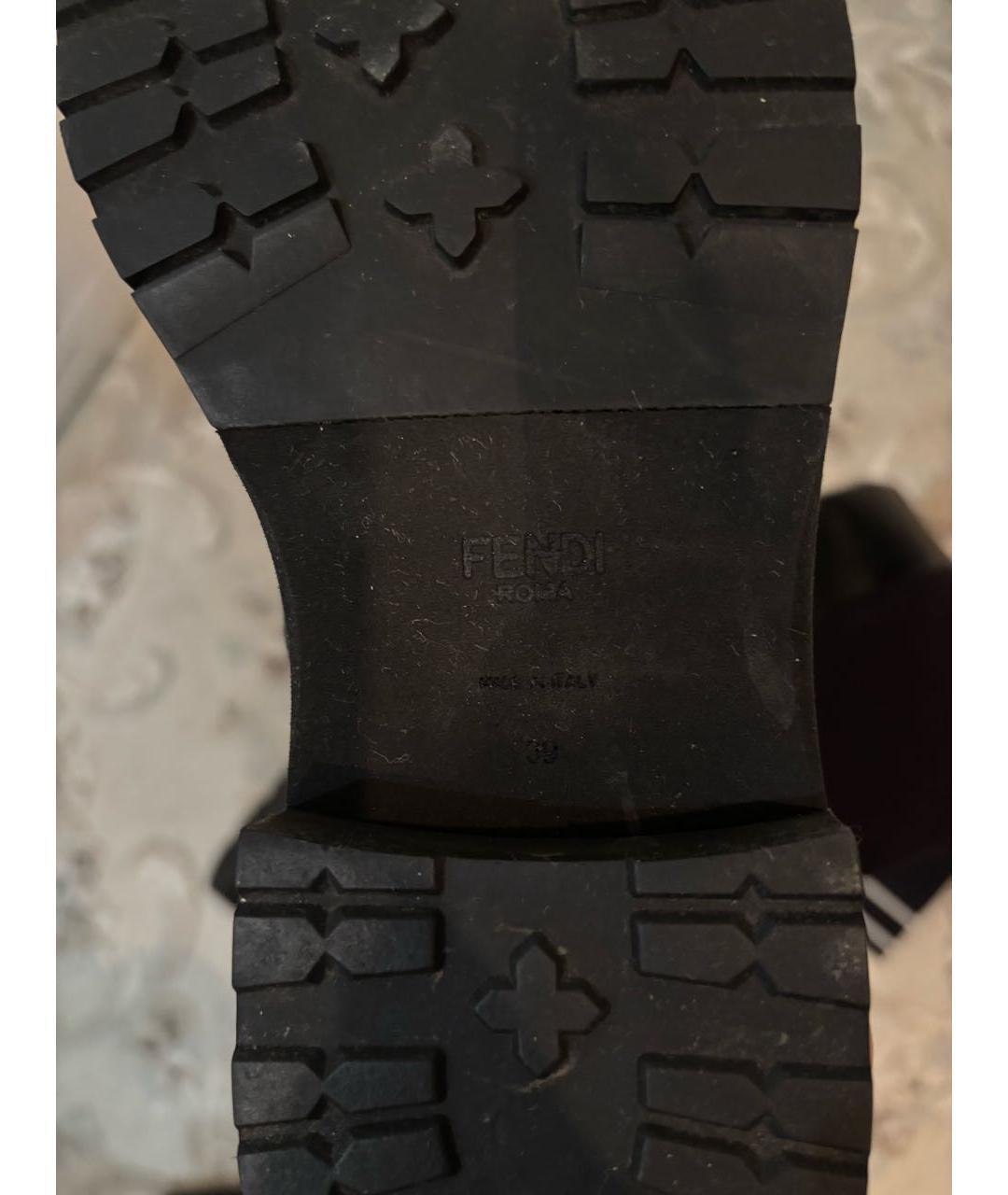 FENDI Черные кожаные ботфорты, фото 8