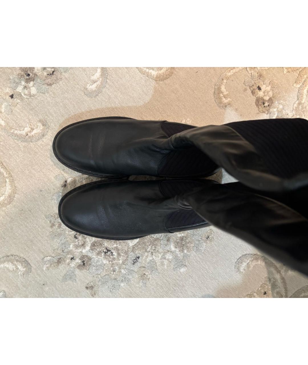 FENDI Черные кожаные ботфорты, фото 3