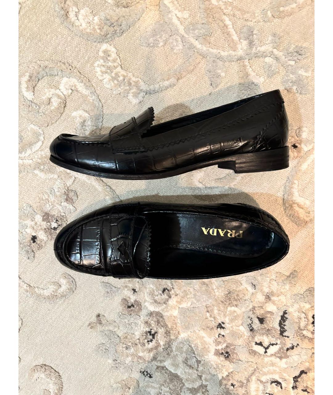 PRADA Черные кожаные лоферы, фото 5