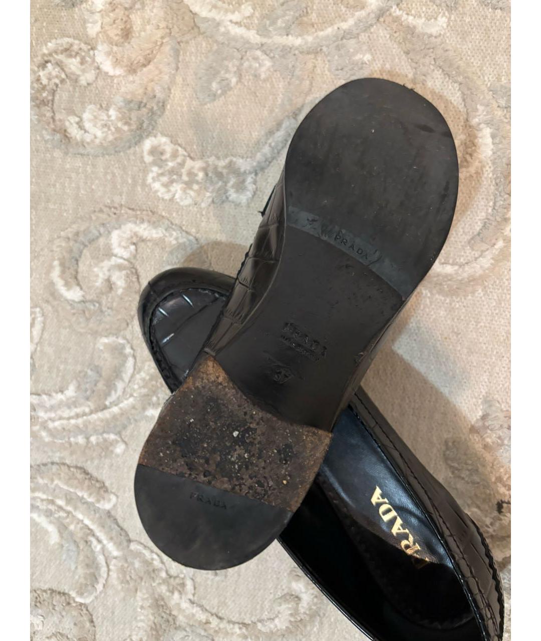 PRADA Черные кожаные лоферы, фото 7