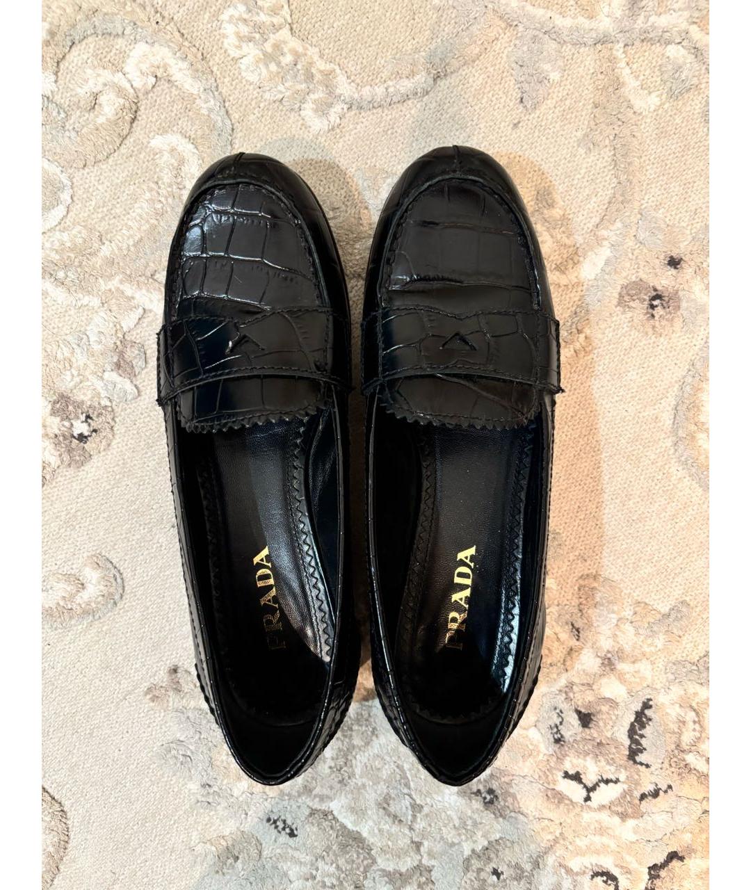 PRADA Черные кожаные лоферы, фото 2