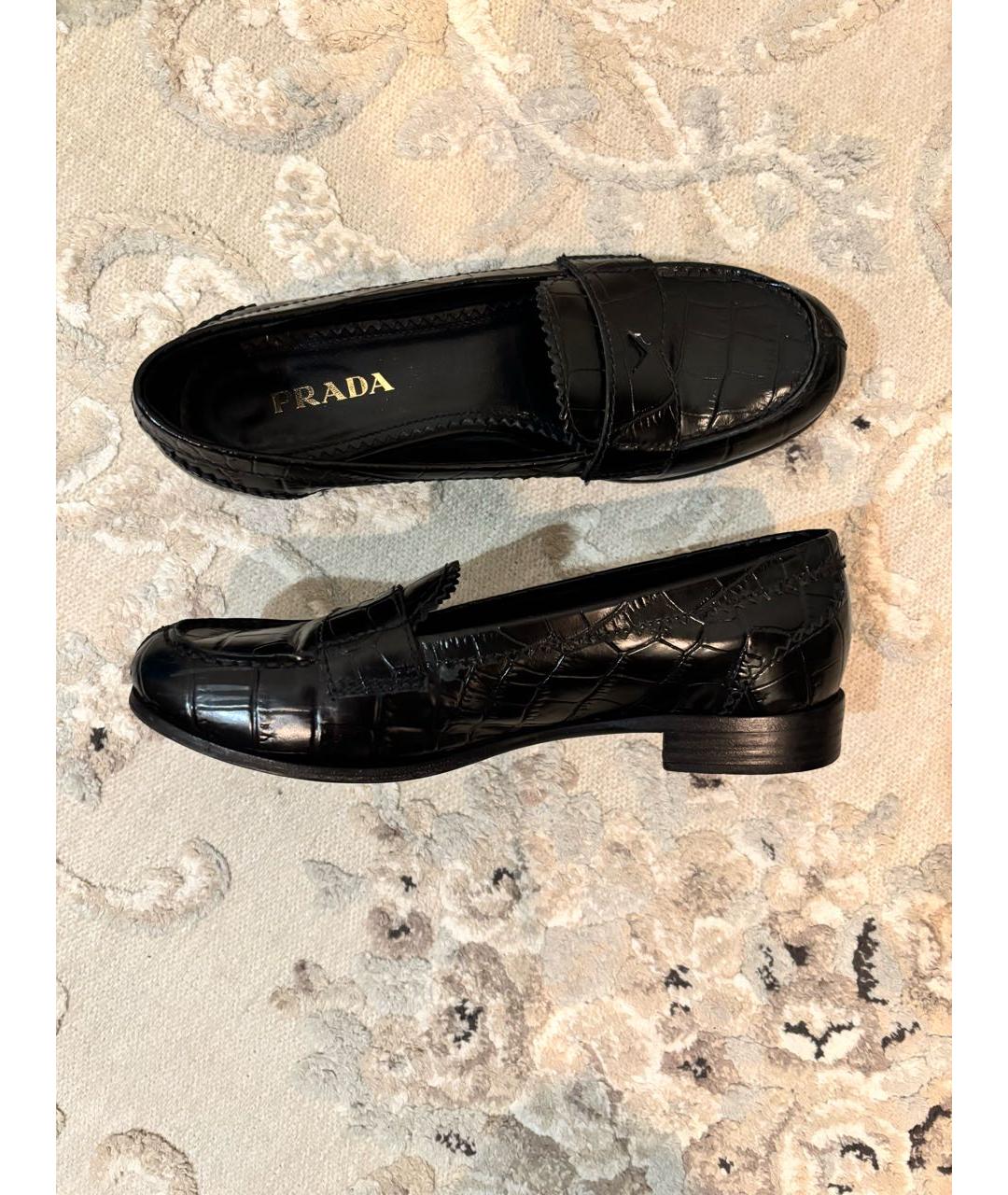 PRADA Черные кожаные лоферы, фото 3