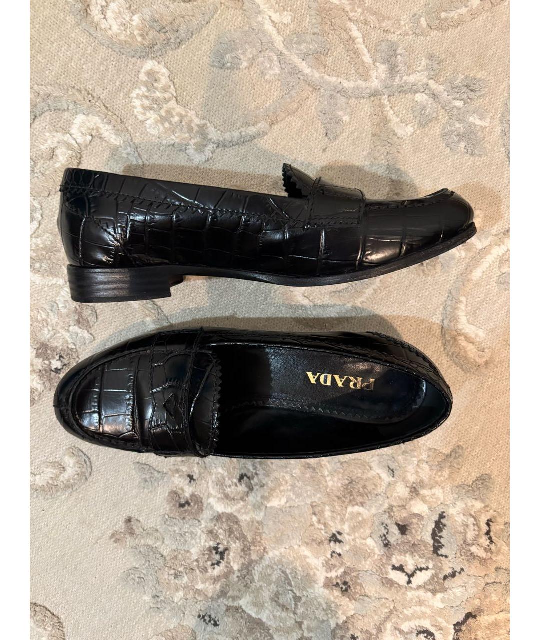 PRADA Черные кожаные лоферы, фото 4
