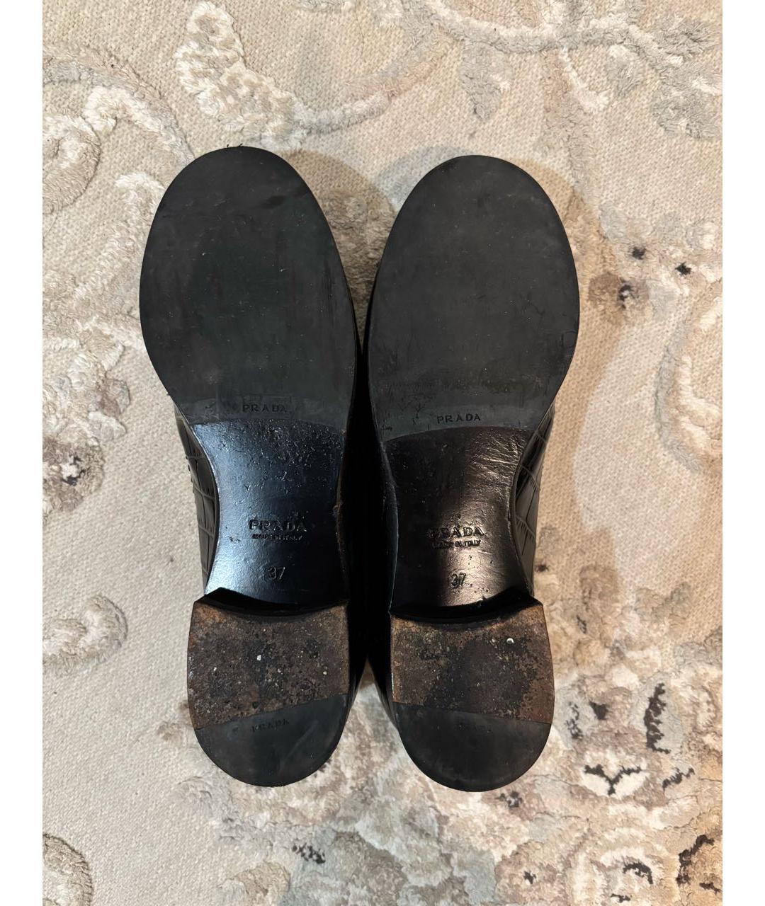 PRADA Черные кожаные лоферы, фото 6