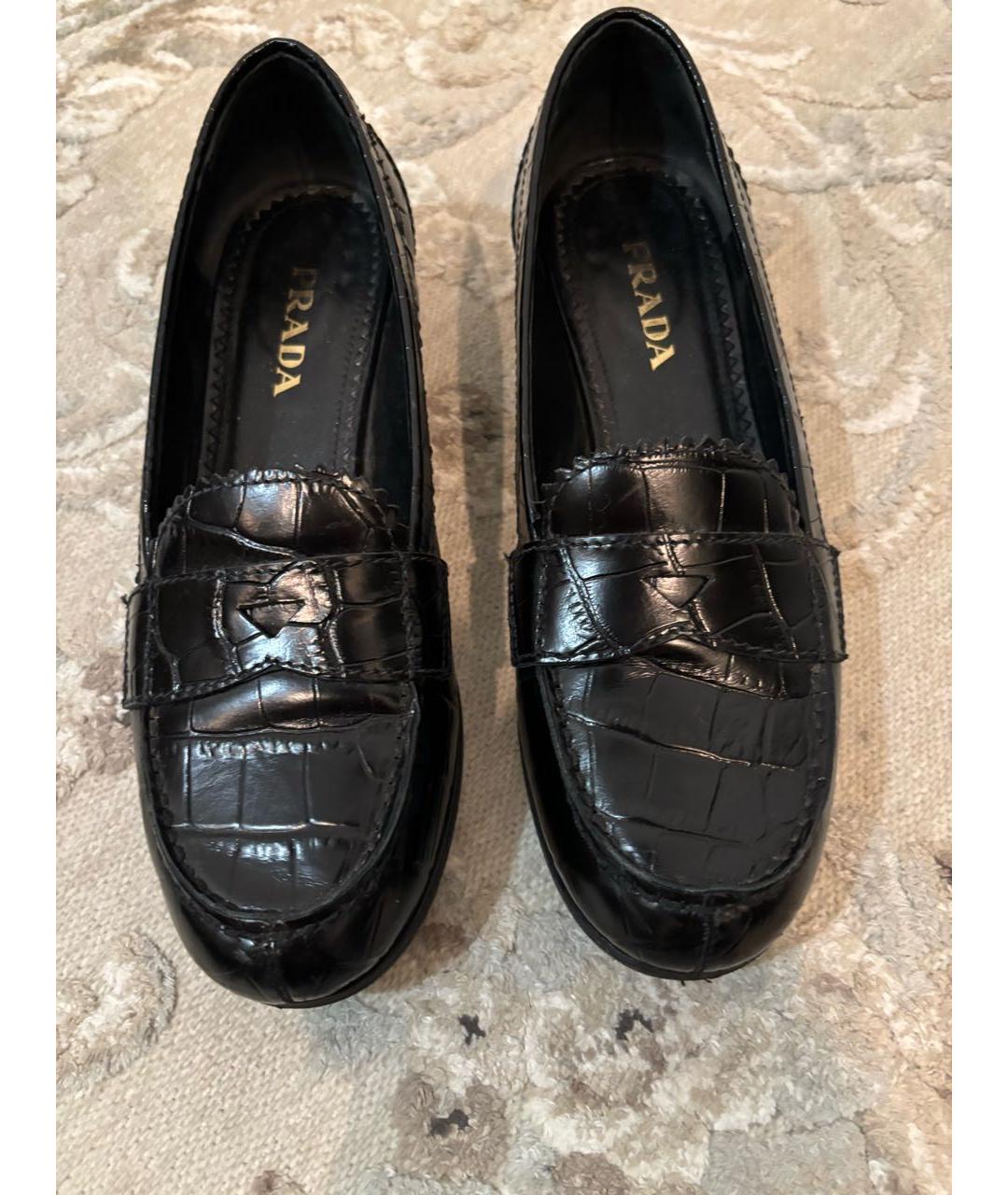 PRADA Черные кожаные лоферы, фото 8