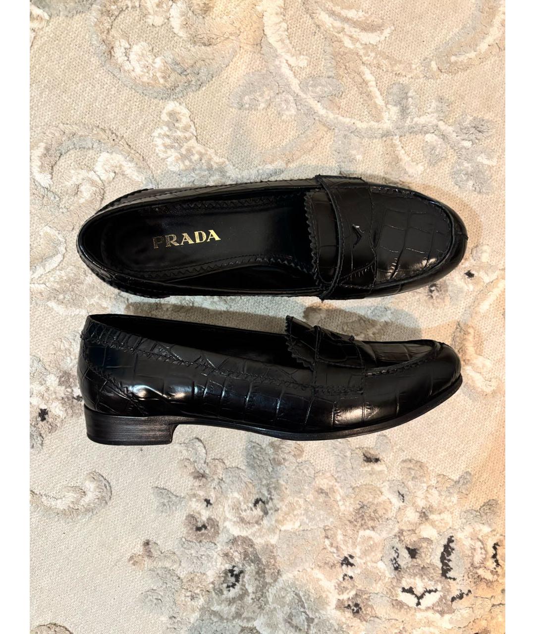 PRADA Черные кожаные лоферы, фото 9
