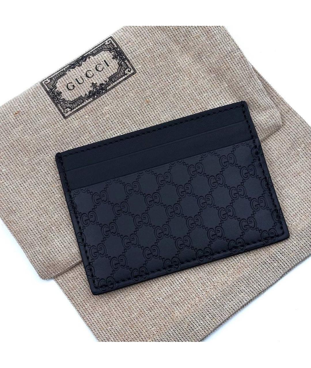 GUCCI Черный кожаный кардхолдер, фото 2