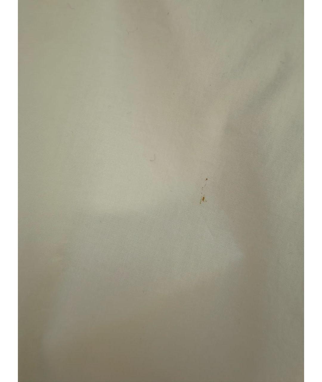 'S MAX MARA Белые хлопко-эластановые прямые брюки, фото 6