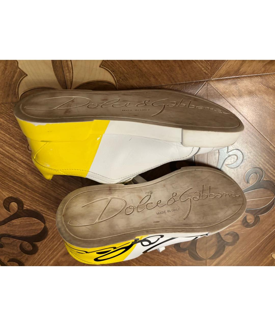 DOLCE&GABBANA Мульти кожаные кроссовки, фото 5