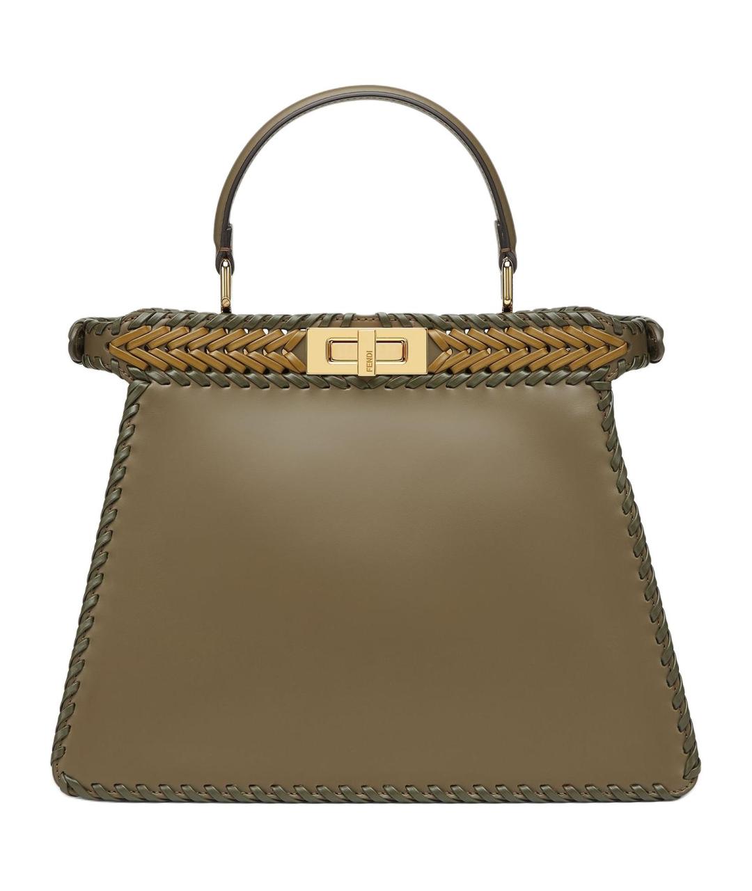 FENDI Зеленая кожаная сумка через плечо, фото 1