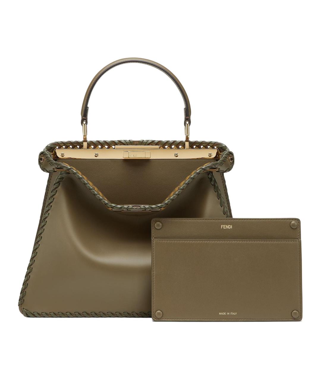 FENDI Зеленая кожаная сумка через плечо, фото 3