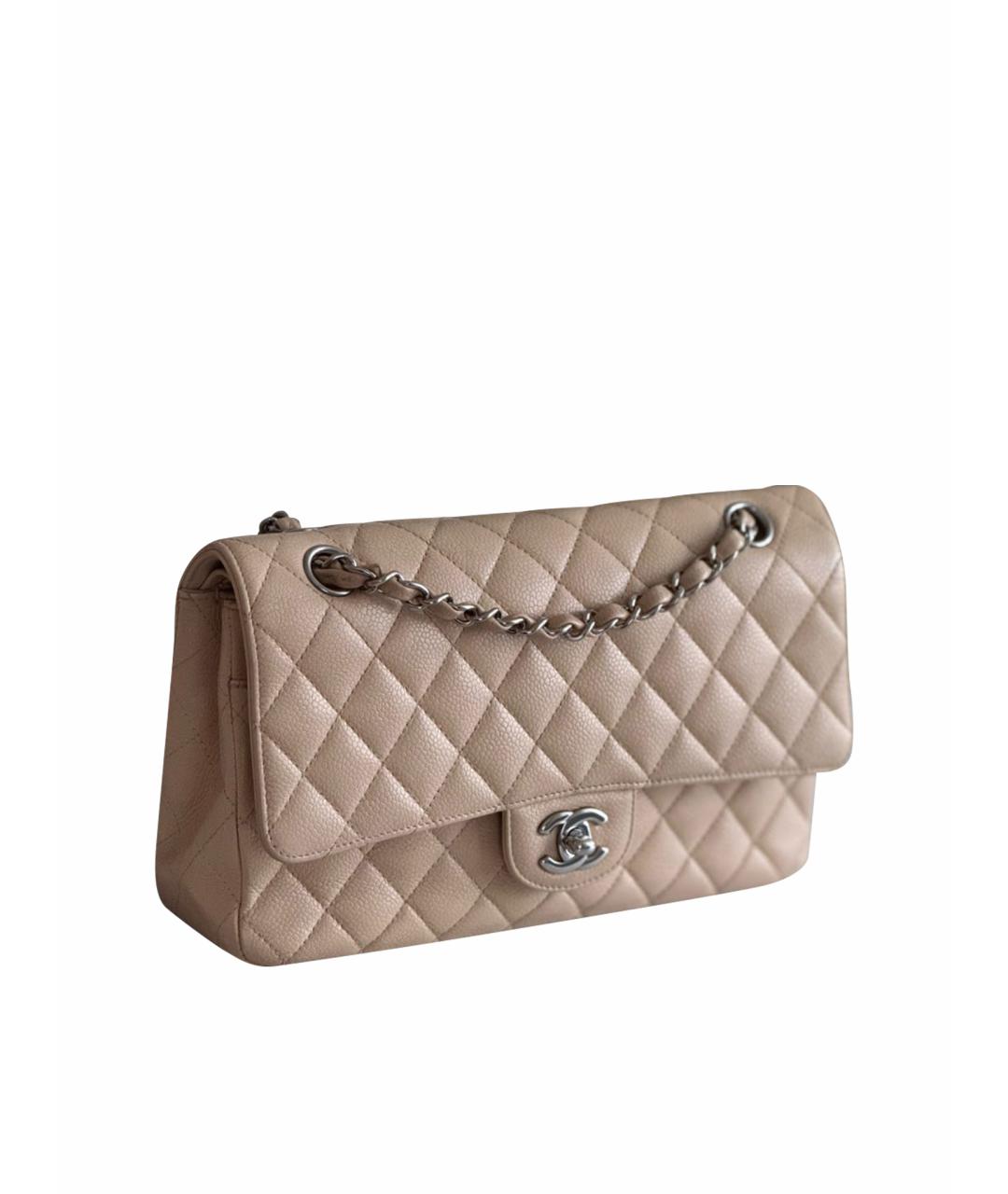 CHANEL Бежевая кожаная сумка через плечо, фото 1