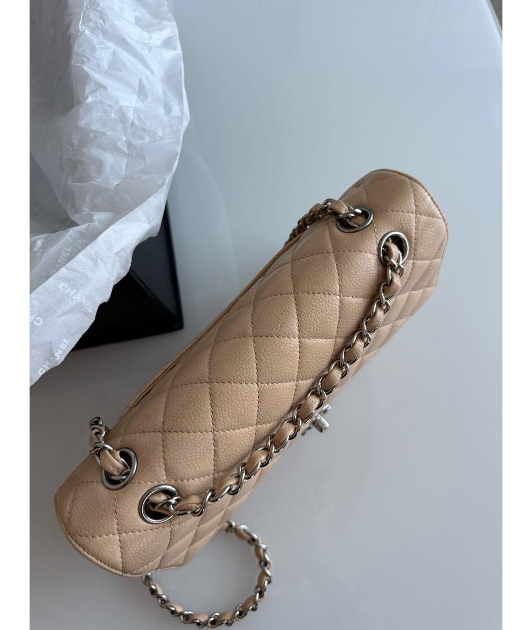 CHANEL Бежевая кожаная сумка через плечо, фото 2