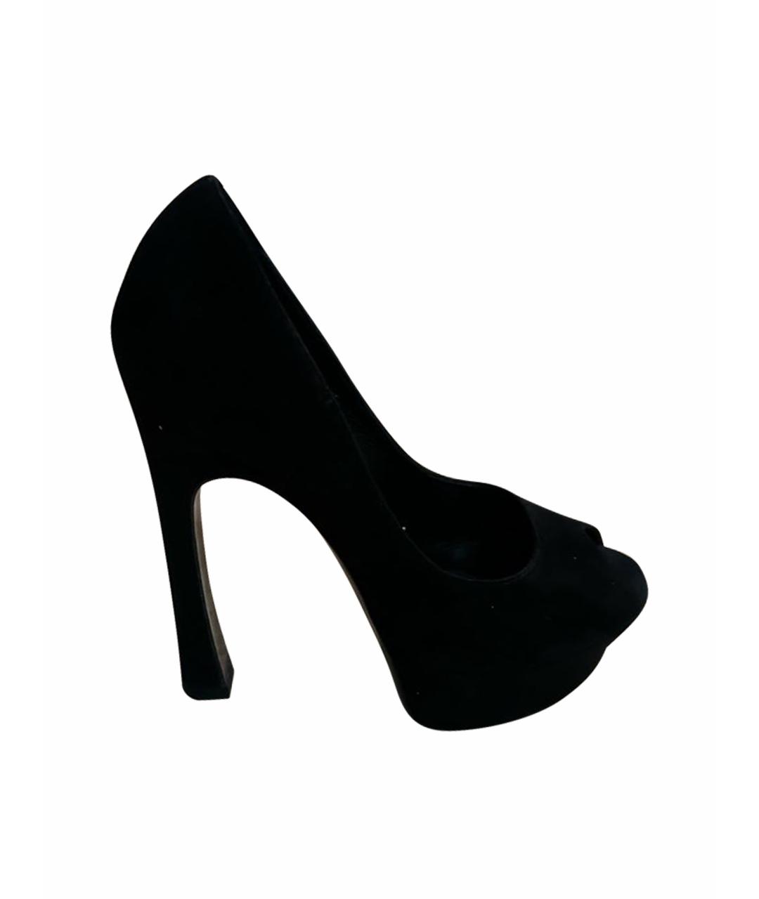 SAINT LAURENT Черные замшевые туфли, фото 1