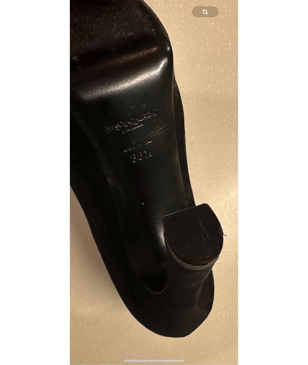 SAINT LAURENT Черные замшевые туфли, фото 8