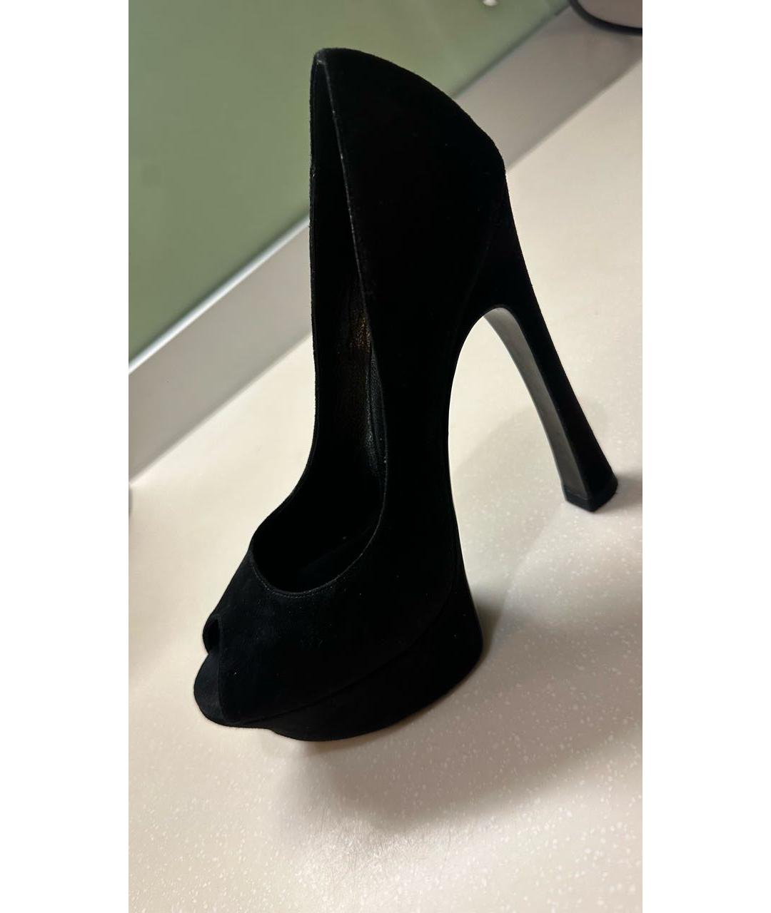 SAINT LAURENT Черные замшевые туфли, фото 2